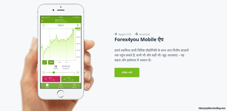 Forex4you मोबाइल ऐप Forex4you मोबाइल ऐप