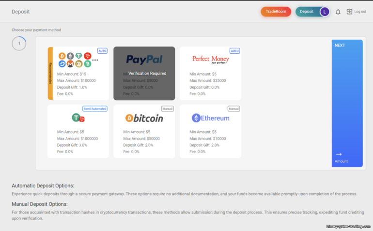 Close Option ब्रोकर के डिपॉज़िट तरीक़े Close Option ब्रोकर के डिपॉज़िट तरीक़े