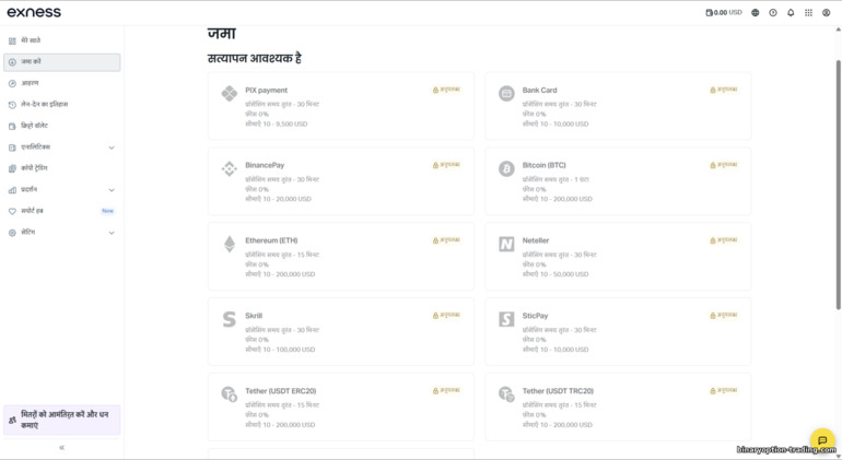 Exness डिपॉज़िट तरीके Exness डिपॉज़िट तरीके